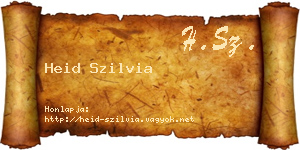 Heid Szilvia névjegykártya